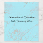 AQUA BLUE MARBLE  WINE ETIKET (Enkel label)