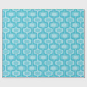 Aqua Blue MCM Mid-Century Abstract Modern Cadeaupapier (Vlak)