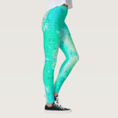  Aqua Blue Mermaid Mosaic Patroon Leggings (Rechts)