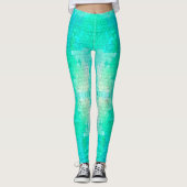  Aqua Blue Mermaid Mosaic Patroon Leggings (Voorkant)
