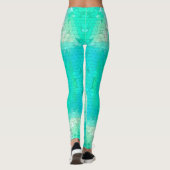  Aqua Blue Mermaid Mosaic Patroon Leggings (Achterkant)