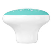 Aqua Blue met White Zee Shell Keramische Knop (Zijkant)
