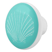 Aqua Blue met White Zee Shell Keramische Knop (Rechts)