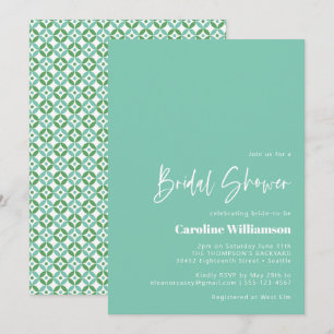 Aqua Blue Mid Mod Geometric Vrijgezellenfeest Kaart