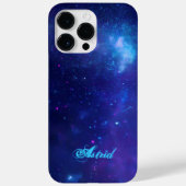 Aqua Blue Milky Way Galaxy Personalized Celestial Case-Mate iPhone Case (Achterkant)
