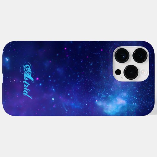 Aqua Blue Milky Way Galaxy Personalized Celestial Case-Mate iPhone Case (Achterkant (horizontaal))