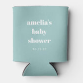 Aqua Blue Minimalistisch Schattige Baby shower op  Blikjeskoeler (Voorkant)