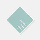 Aqua Blue Minimalistisch Schattige Baby shower op  Servet (Hoek)