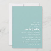 Aqua Blue Minimalistische Schattigee Koppels Baby Kaart (Voorkant)