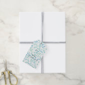 Aqua Blue Mint Animal Print Cadeaulabel (Met Touw)
