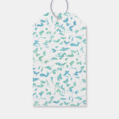 Aqua Blue Mint Animal Print Cadeaulabel (Achterkant)
