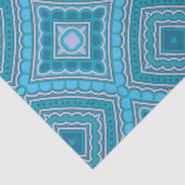 Aqua Blue Mint Blauwgroen Turquoise Etnic Boho Pat Tissuepapier (Detail)