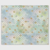 Aqua Blue Mint Gold Glitter Mermaid Cadeaupapier (Vlak)