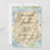 Aqua Blue Mint Gold Glitter Mermaid Kaart (Voorkant)