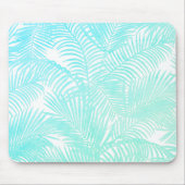 Aqua blue mint gradiënt tropische palmboom muismat (Voorkant)