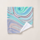 aqua blue mint green lila paars pastelregenboog bad handdoek (Wasdoekje)