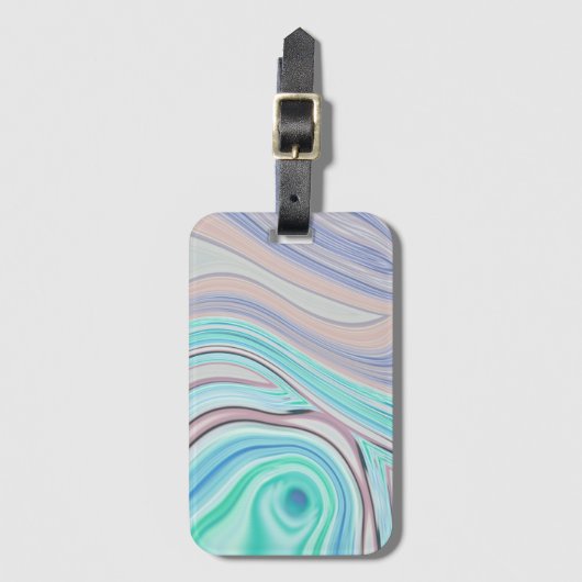 aqua blue mint green lila paars pastelregenboog bagagelabel (Voorkant (verticaal))