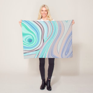 aqua blue mint green lila paars pastelregenboog fleece deken