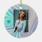 aqua blue mint green lila paars pastelregenboog keramisch ornament (Voorkant)