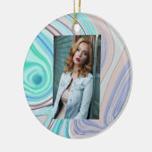 aqua blue mint green lila paars pastelregenboog keramisch ornament (Links)