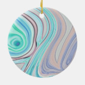 aqua blue mint green lila paars pastelregenboog keramisch ornament (Achterkant)