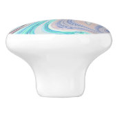 aqua blue mint green lila paars pastelregenboog keramische knop (Zijkant)