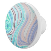 aqua blue mint green lila paars pastelregenboog keramische knop (Rechts)