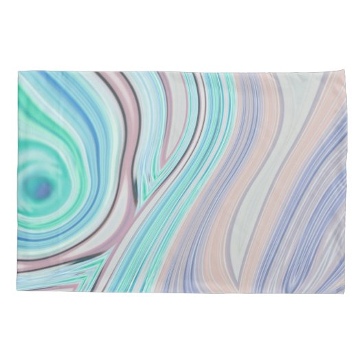 aqua blue mint green lila paars pastelregenboog kussensloop (Achterkant-Links)