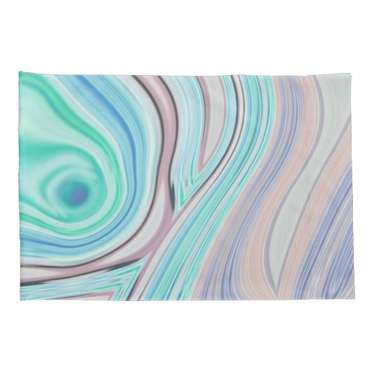 aqua blue mint green lila paars pastelregenboog kussensloop (Achterkant-Rechts)