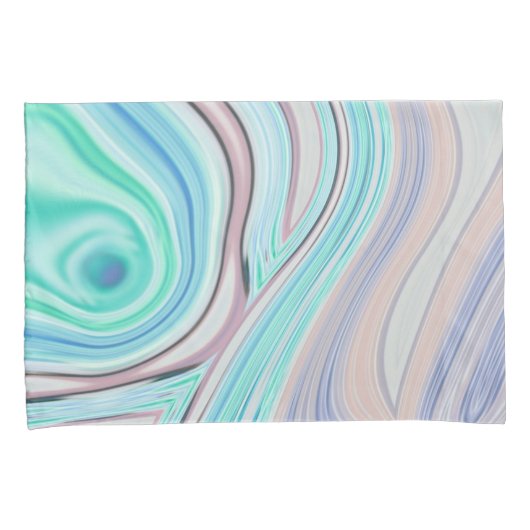 aqua blue mint green lila paars pastelregenboog kussensloop (Voorkant-Rechts)