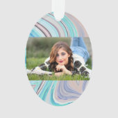 aqua blue mint green lila paars pastelregenboog ornament (voorkant)