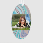 aqua blue mint green lila paars pastelregenboog ornament (voorkant)