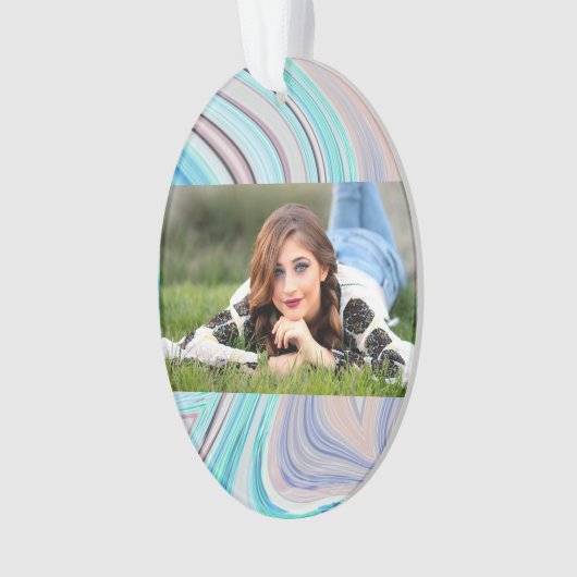 aqua blue mint green lila paars pastelregenboog ornament (voorkant)