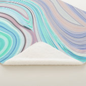 aqua blue mint green lila paars pastelregenboog sherpa deken (3/4)