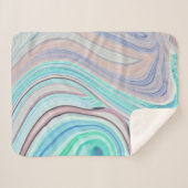 aqua blue mint green lila paars pastelregenboog sherpa deken (Voorkant (horizontaal))