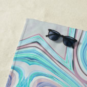 aqua blue mint green lila paars pastelregenboog strandlaken (In situ)