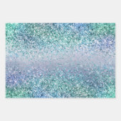 Aqua Blue Mint Paars Glitter Sparkle Inpakpapier Vel (Voorkant)