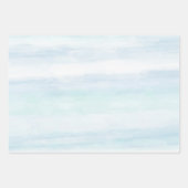 Aqua Blue Mint White Waterverf Ocean Stripes   Inpakpapier Vel (Voorkant 2)
