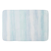 Aqua Blue Mint witte Waterverf strepen Badmat (Voorkant)
