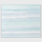 Aqua Blue Mint witte Waterverf strepen Cadeaupapier (Vlak)