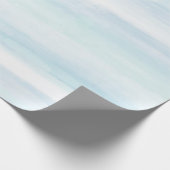 Aqua Blue Mint witte Waterverf strepen Cadeaupapier (Hoek)