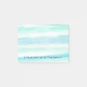 Aqua Blue Mint Witte Waterverf Strepen II Post-it® Notes (Voorkant)