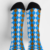 AQUA BLUE & MOCHA BROWN Argyle Pattern-Sokken Sokken (Top)