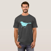 Aqua Blue Mockingbird State Bird Retro Graphic T-shirt (Voorkant volledig)