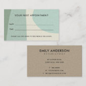 AQUA BLUE MODERN KRAFT ABSTRACTE ART BENOEMING VISITEKAARTJE (Voorkant / Achterkant)