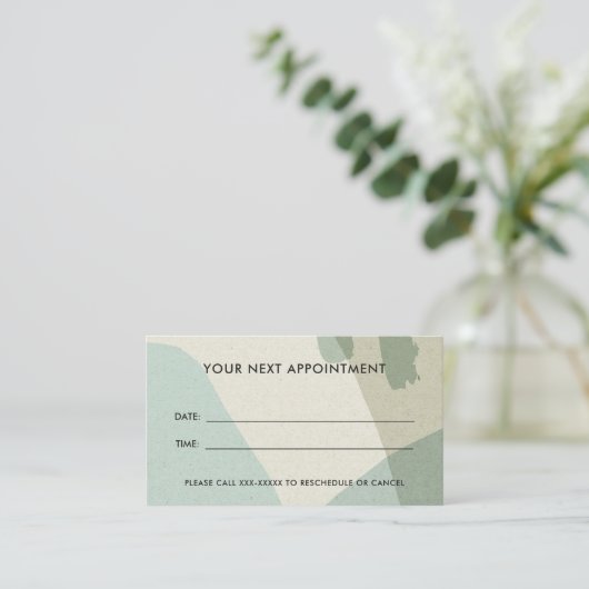 AQUA BLUE MODERN RUSTIEK ABSTRACTE KUNST AFSPRAAK VISITEKAARTJE (Staand voorkant)