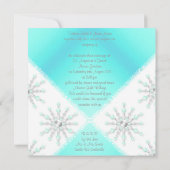 AQUA BLUE MODERN V WEDDINVITATIE KAART (Achterkant)