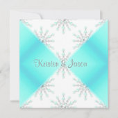 AQUA BLUE MODERN V WEDDINVITATIE KAART (Voorkant)