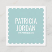 Aqua Blue Modern Wave Eenvoudige Social Media Pict Vierkante Visitekaartje (Voorkant)