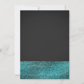 Aqua Blue Moderne Glam Lovertjes Feest Uitnodiging (Achterkant)